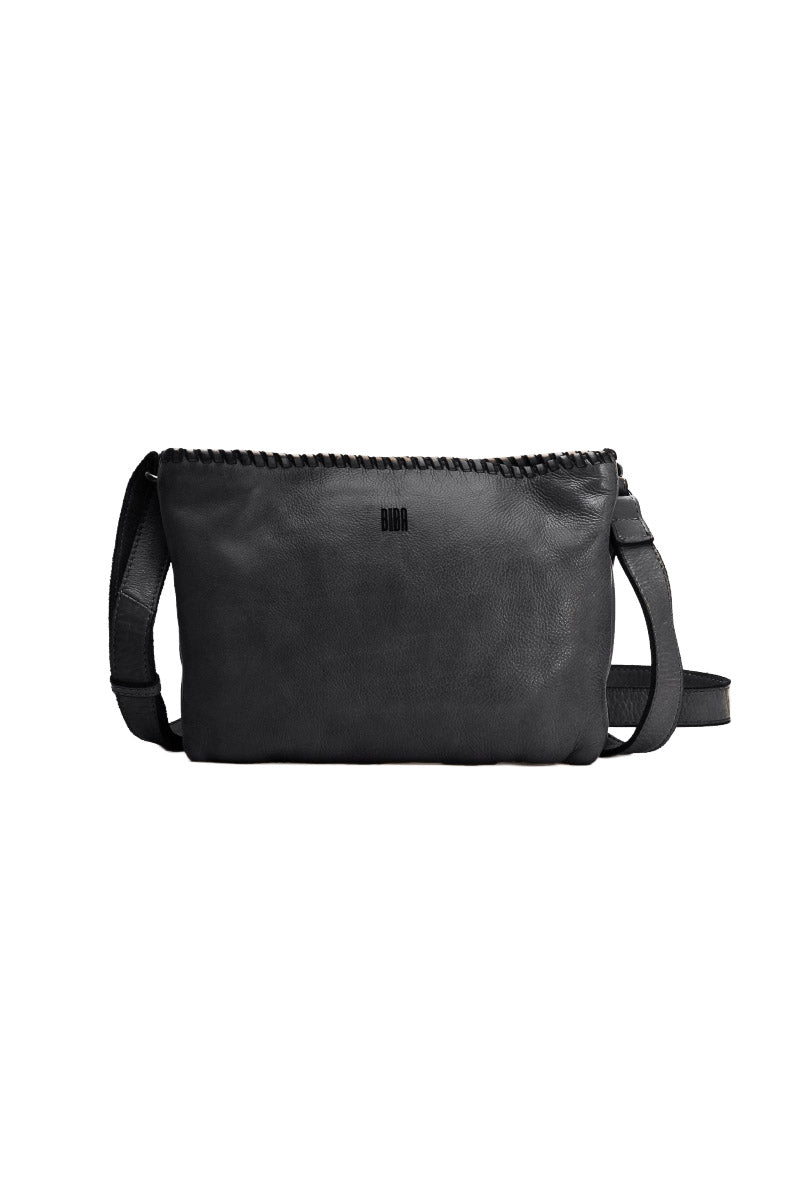 BIBA Winnona Dual Compartment Leather Crossbody Bag - Black WIN6L_BLACK_OS