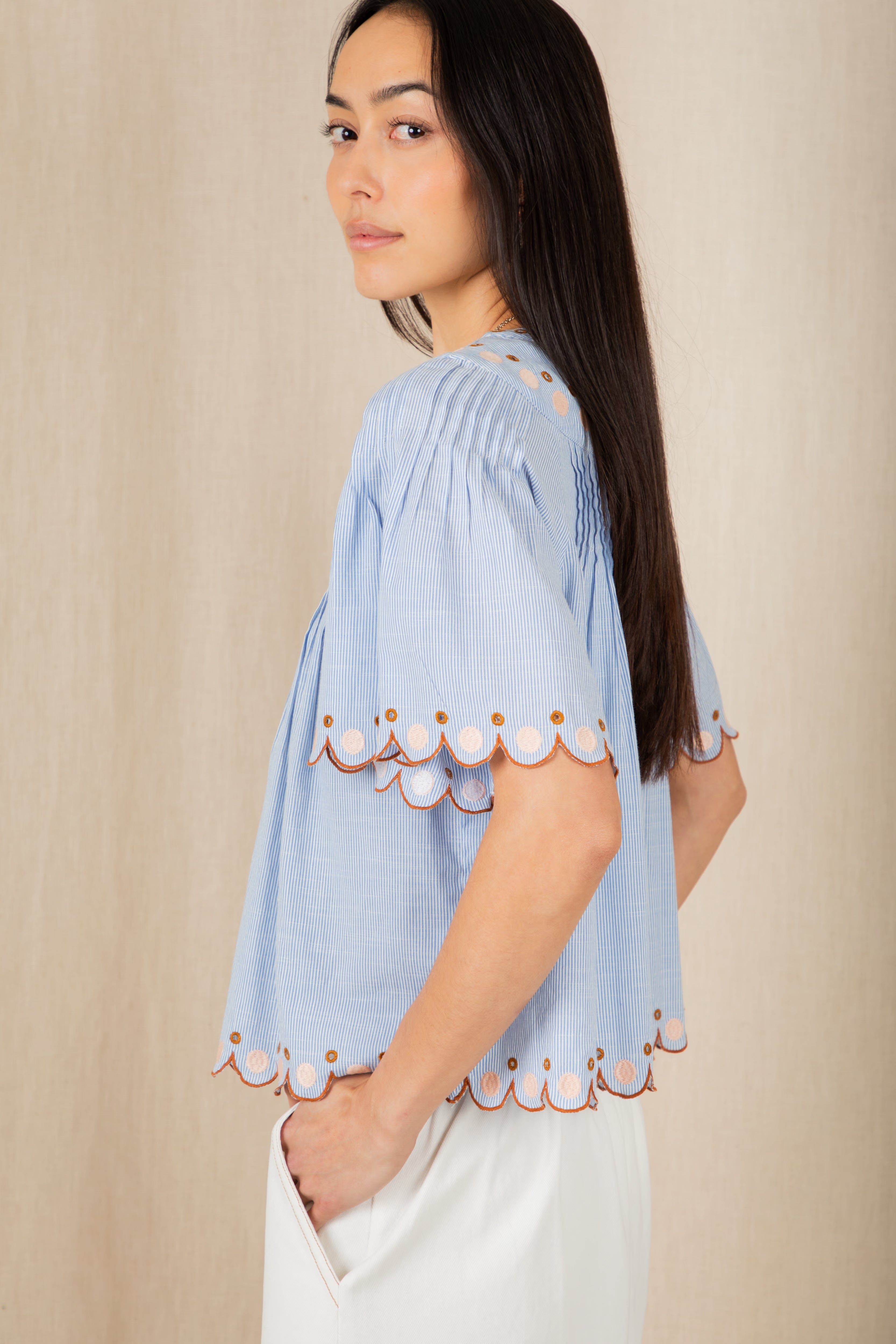 Bonte Flora Top - Blue