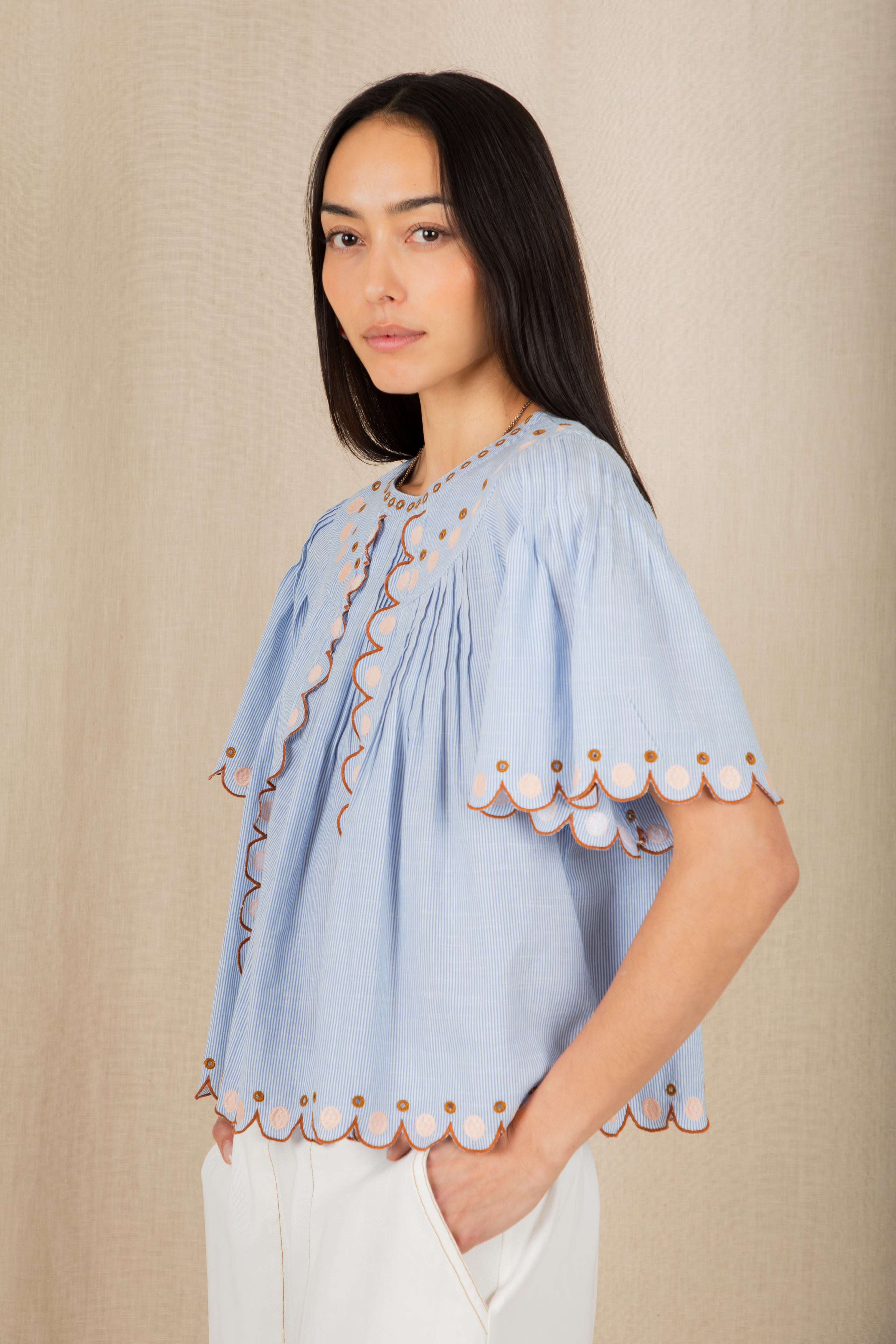 Bonte Flora Top - Blue