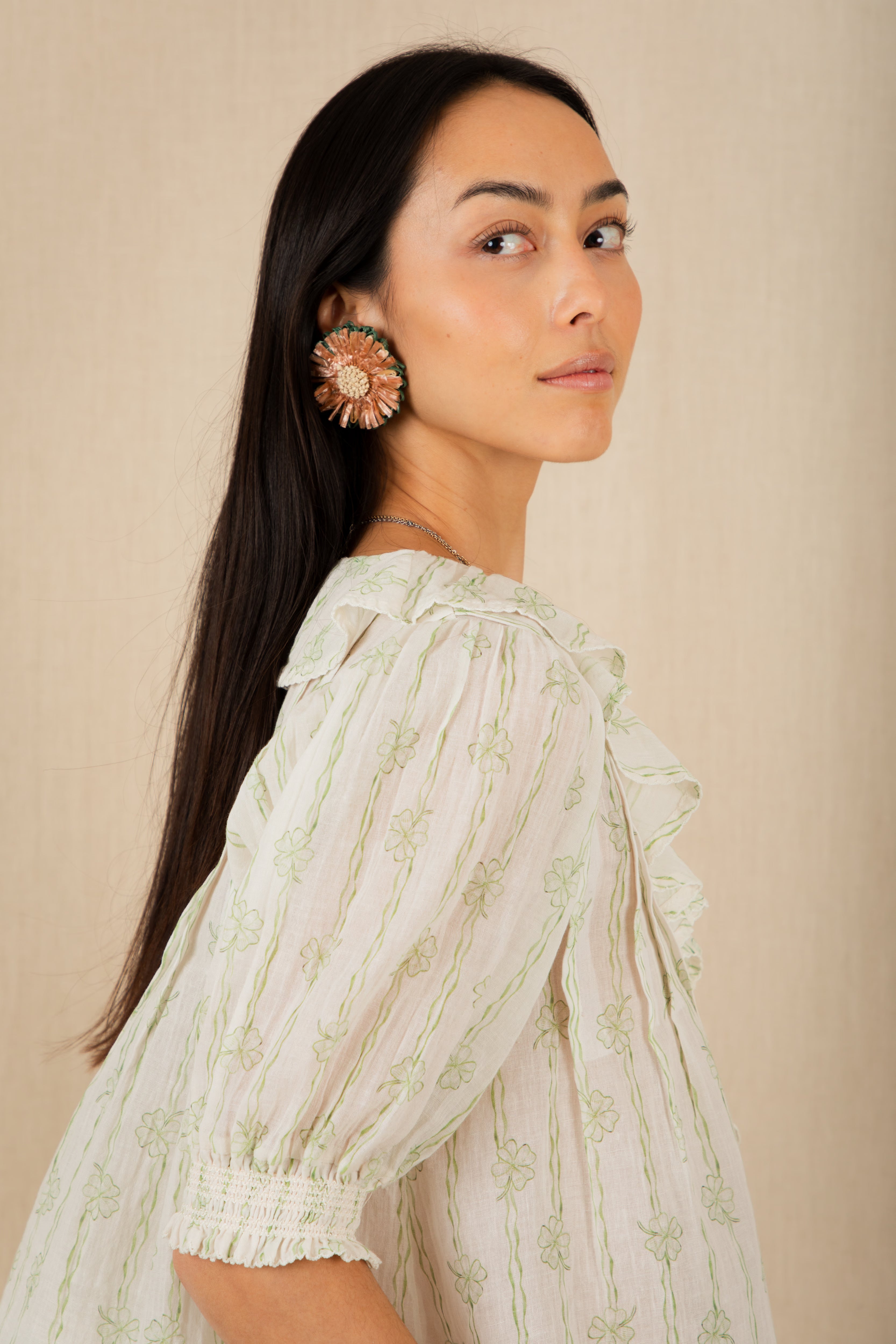 Bonte Lenny Ruffle Neck Shirt - Clover