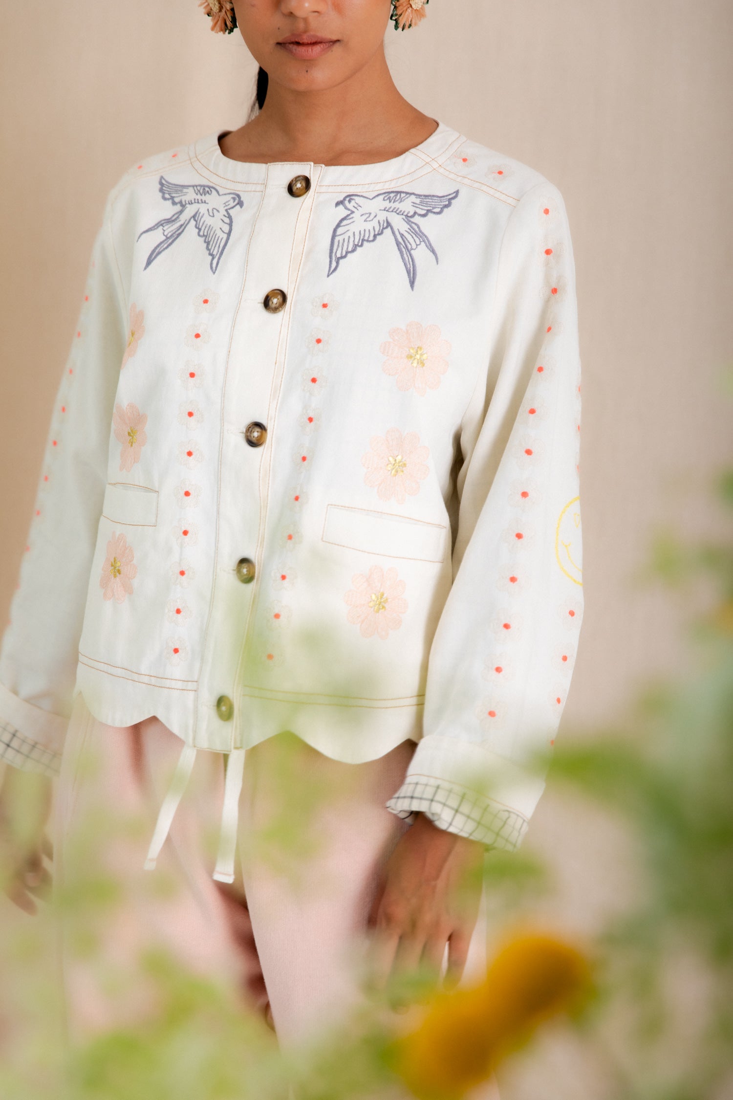 Bonte Rosie Embroidered Jacket - Ecru Multi