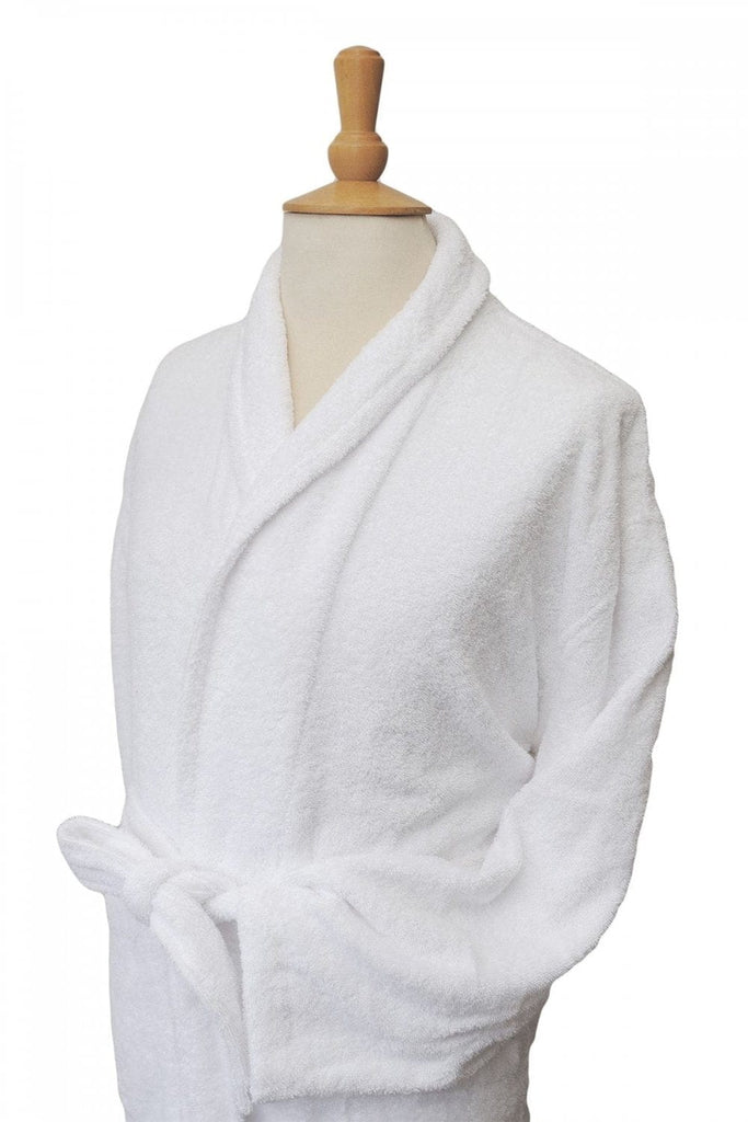 Bown of London Terry Towelling White Dressing Gown - Bath Robe - 100% Cotton