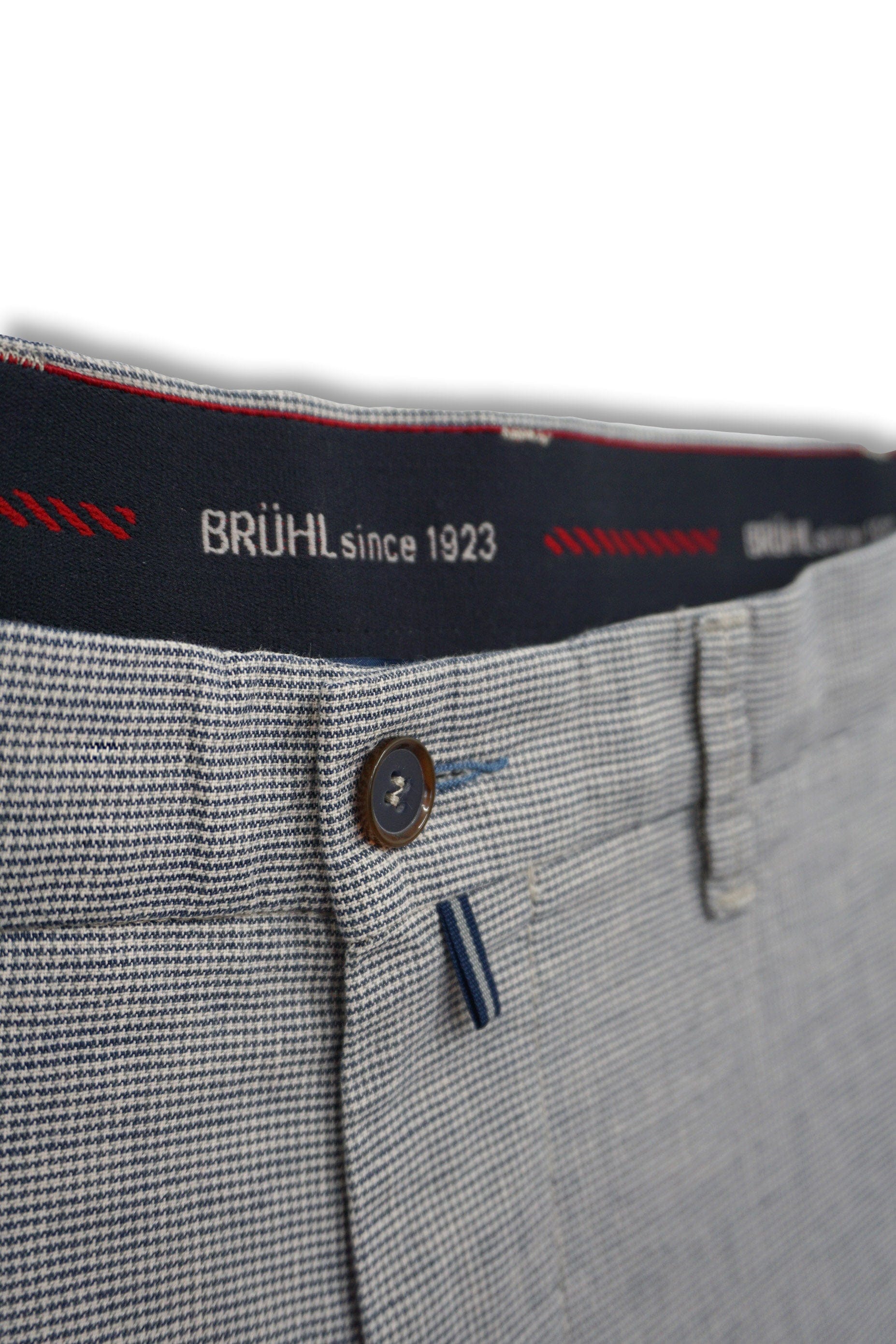 Bruhl Norwich Cotton Linen Stretch Trousers - Blue