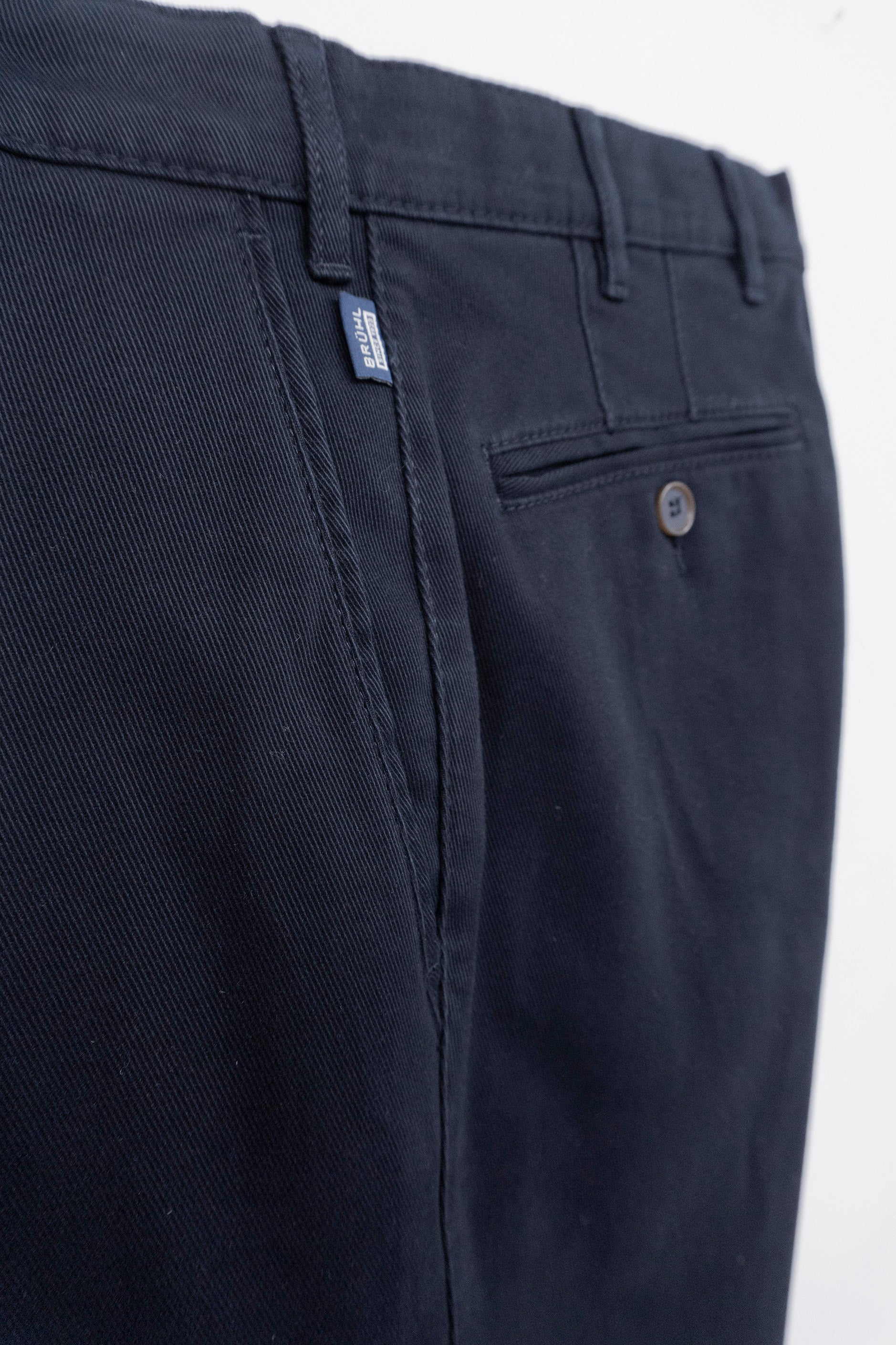 Bruhl Parma B Cotton Stretch Supersoft Mid Weight Chinos - Navy