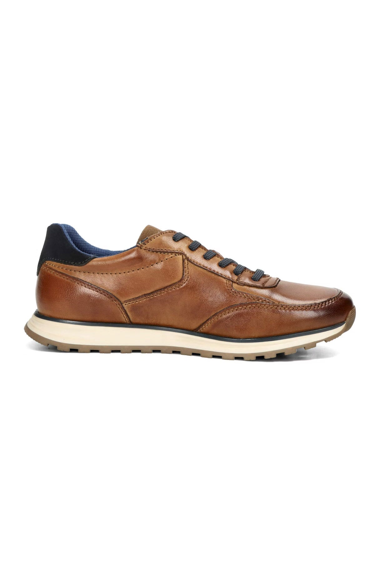 Bugatti Cirino Leather Trainers - Cognac Brown