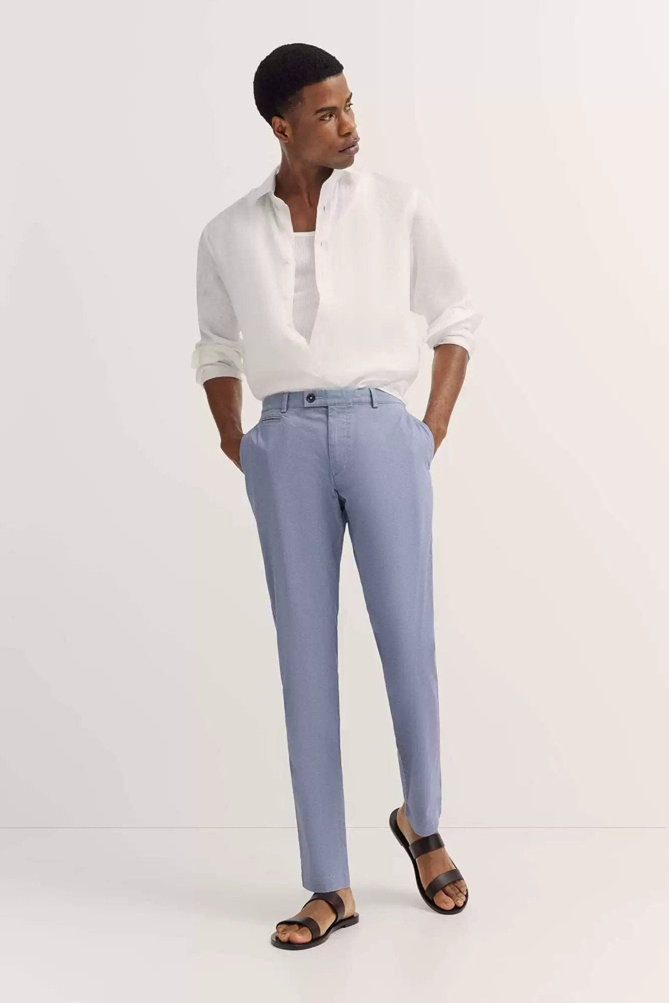 Bugatti Flexcity Regular Fit Casual Chinos - Mid Blue