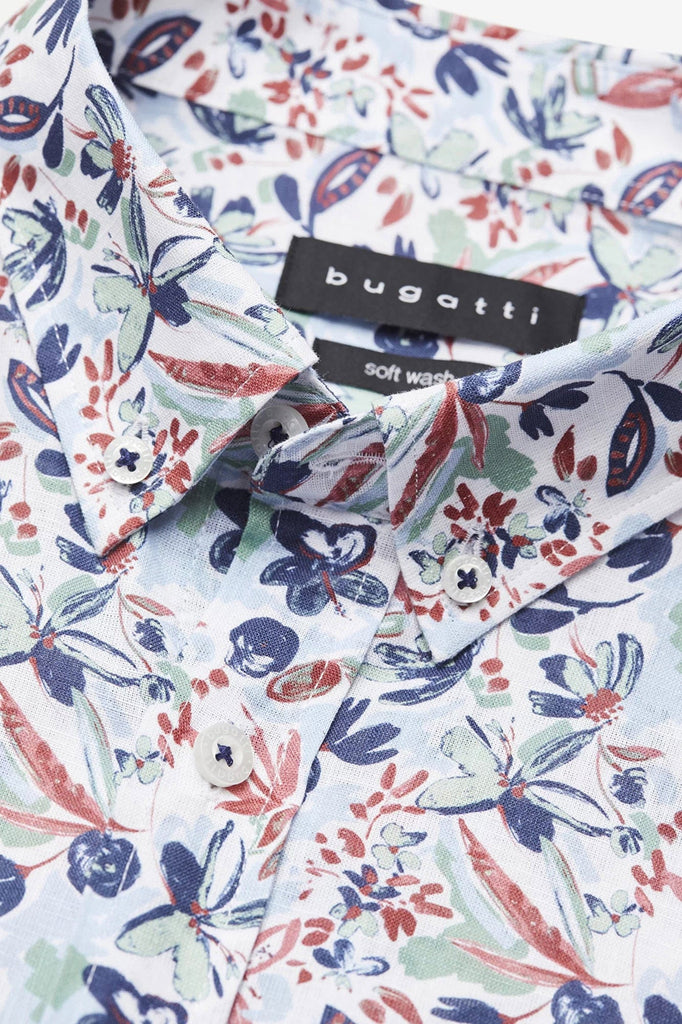 Bugatti Floral Print Short Sleeve Shirt - Multi