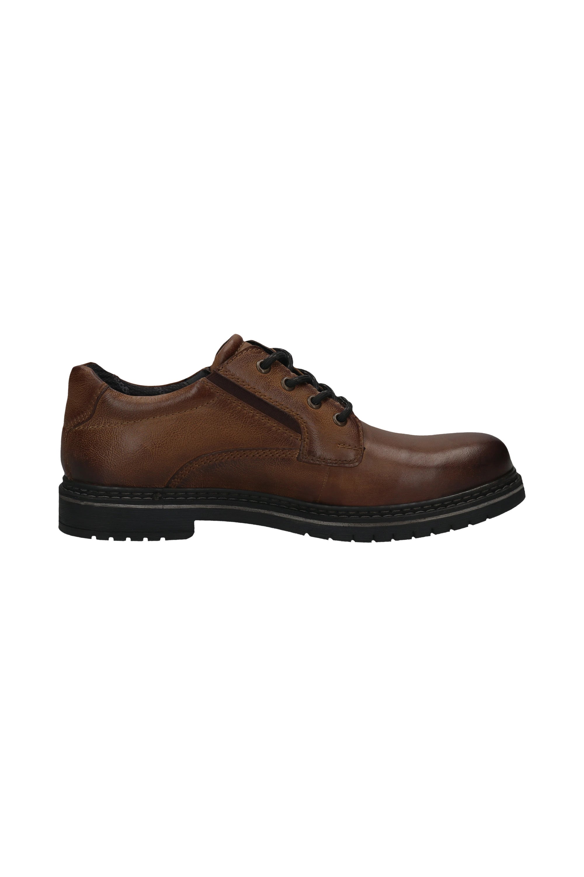 Bugatti Leather Comfort Wide Shoes - Cognac