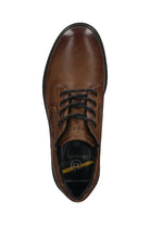 Bugatti Leather Comfort Wide Shoes - Cognac