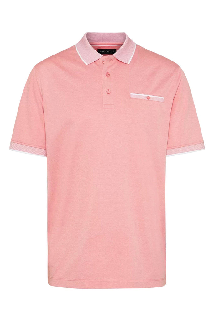 Bugatti Polo Shirt with Contrast Detail - Apricot