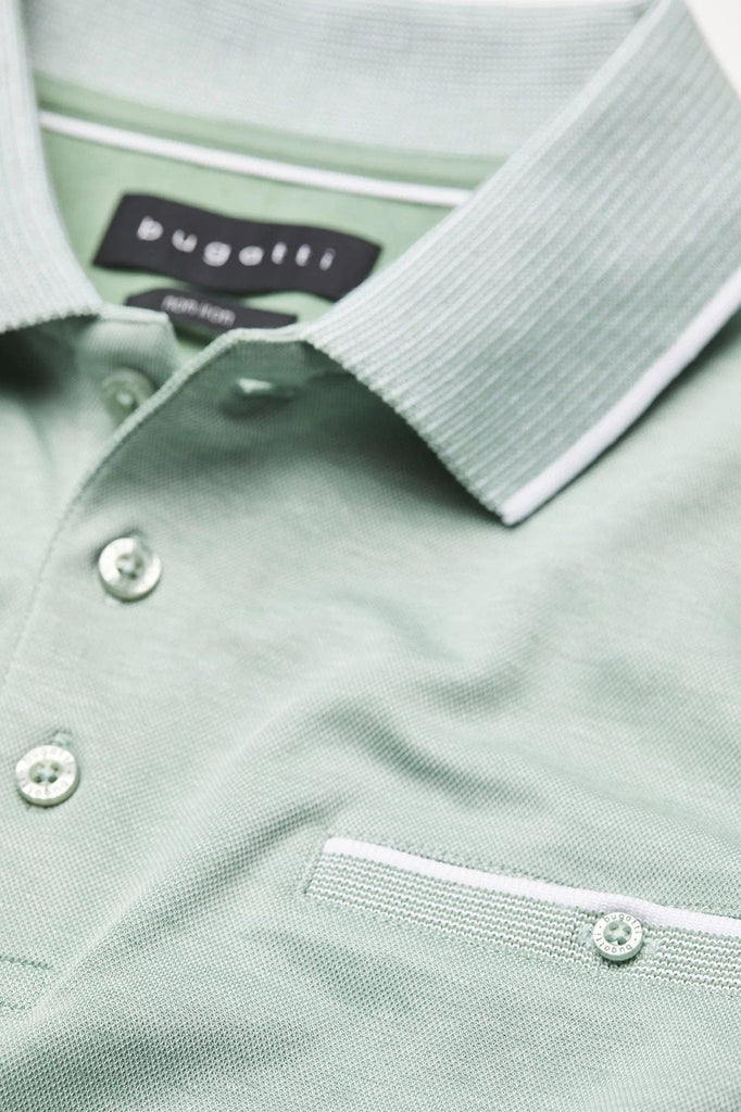 Bugatti Polo Shirt with Contrast Detail - Mint
