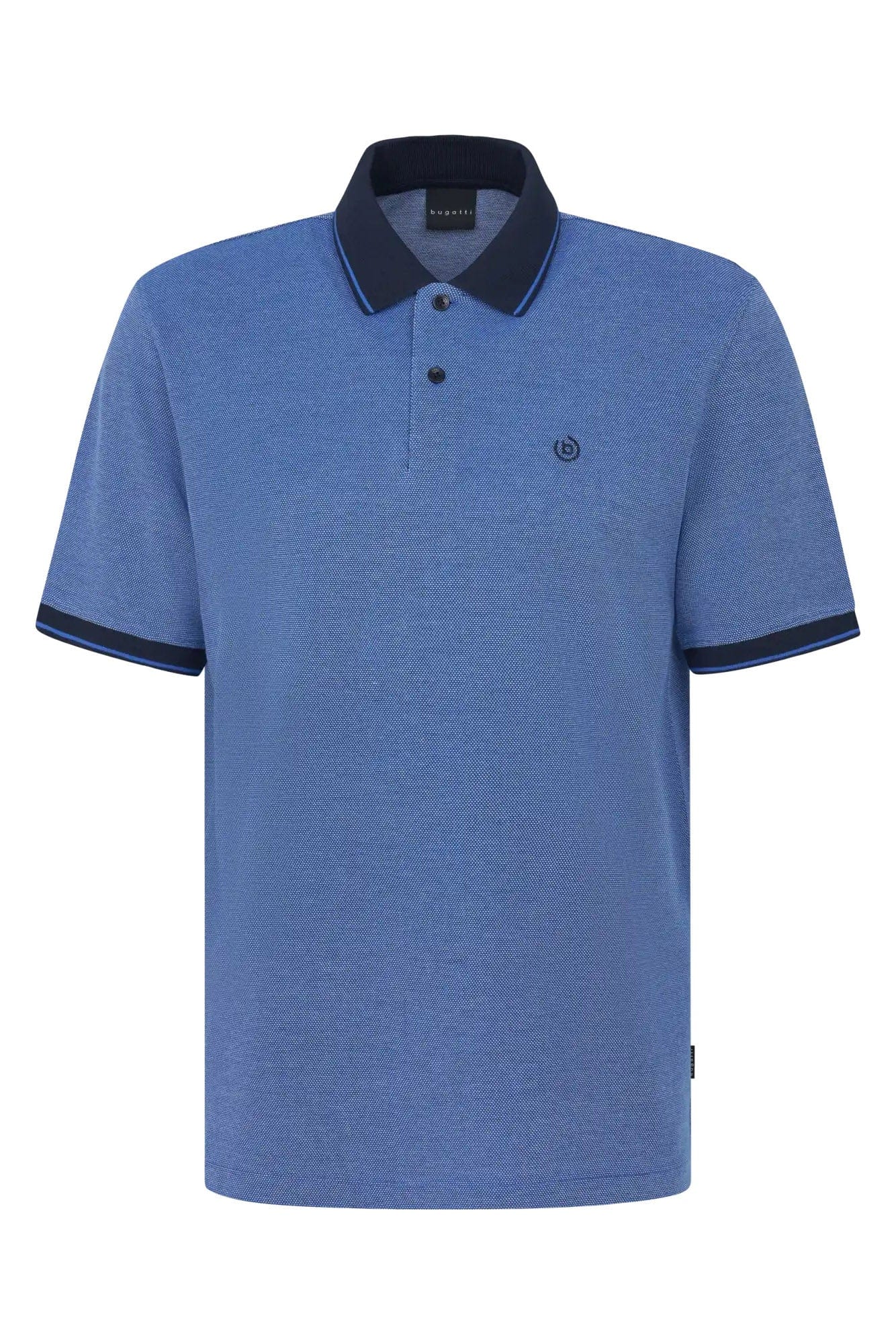 Bugatti Polo Shirt with Tipping Detail - Blue Grey