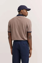 Bugatti Polo Shirt with Tipping Detail - Taupe