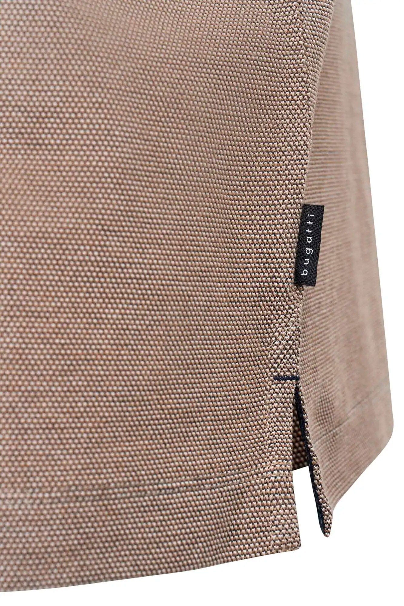 Bugatti Polo Shirt with Tipping Detail - Taupe