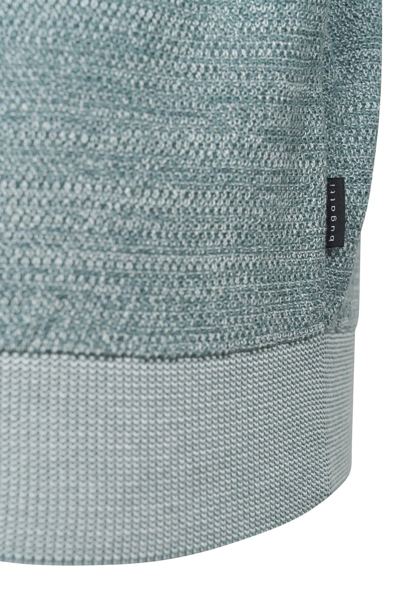 Bugatti Quarter Zip Two-Tone Jumper - Green