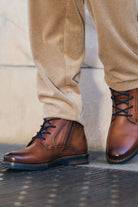 Bugatti Rigalo TEX Membrane Leather Lace-Up Boots - Cognac
