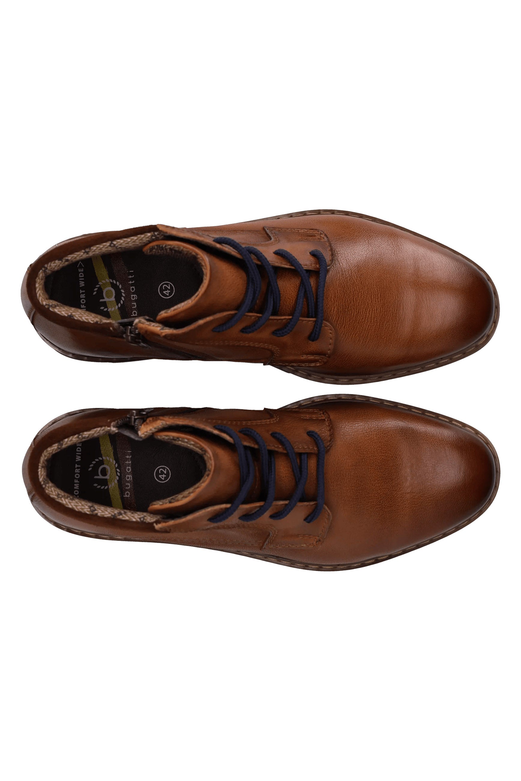 Bugatti Rigalo TEX Membrane Leather Lace-Up Boots - Cognac