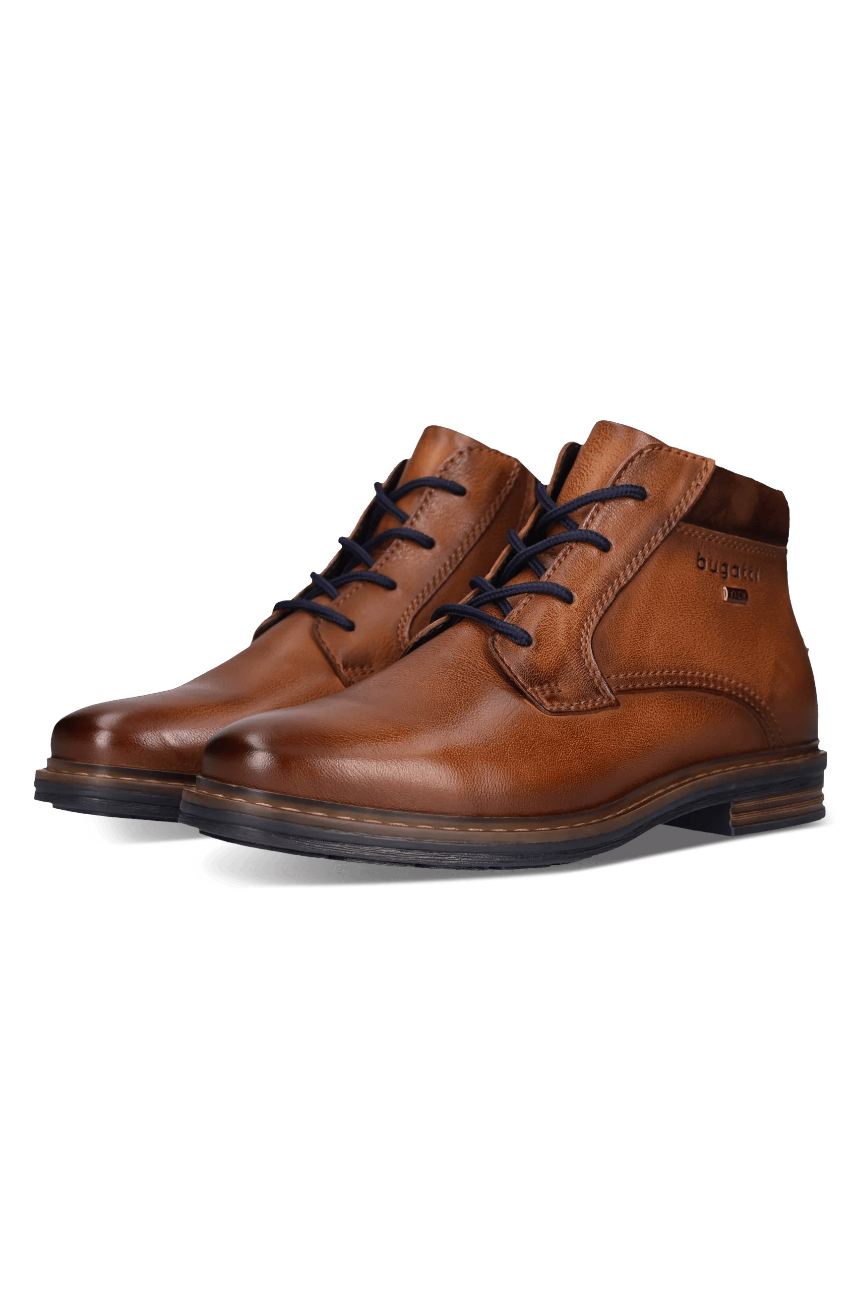 Bugatti Rigalo TEX Membrane Leather Lace-Up Boots - Cognac