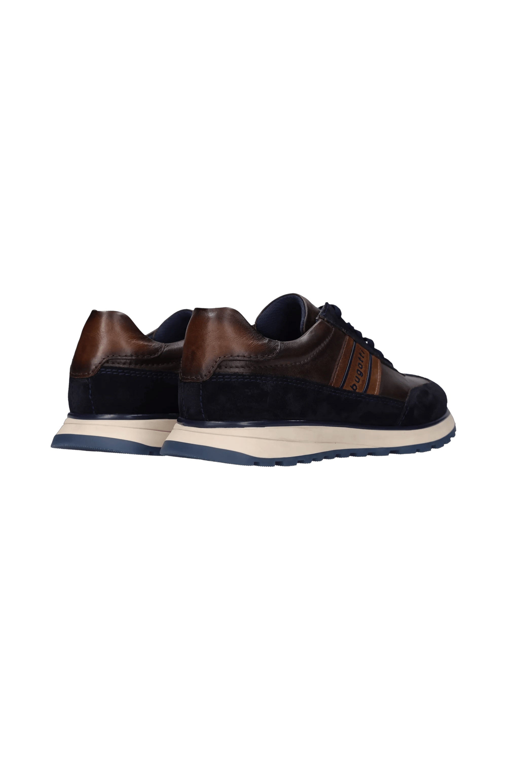 Bugatti Timon Leather Trainer - Navy Bown Combi