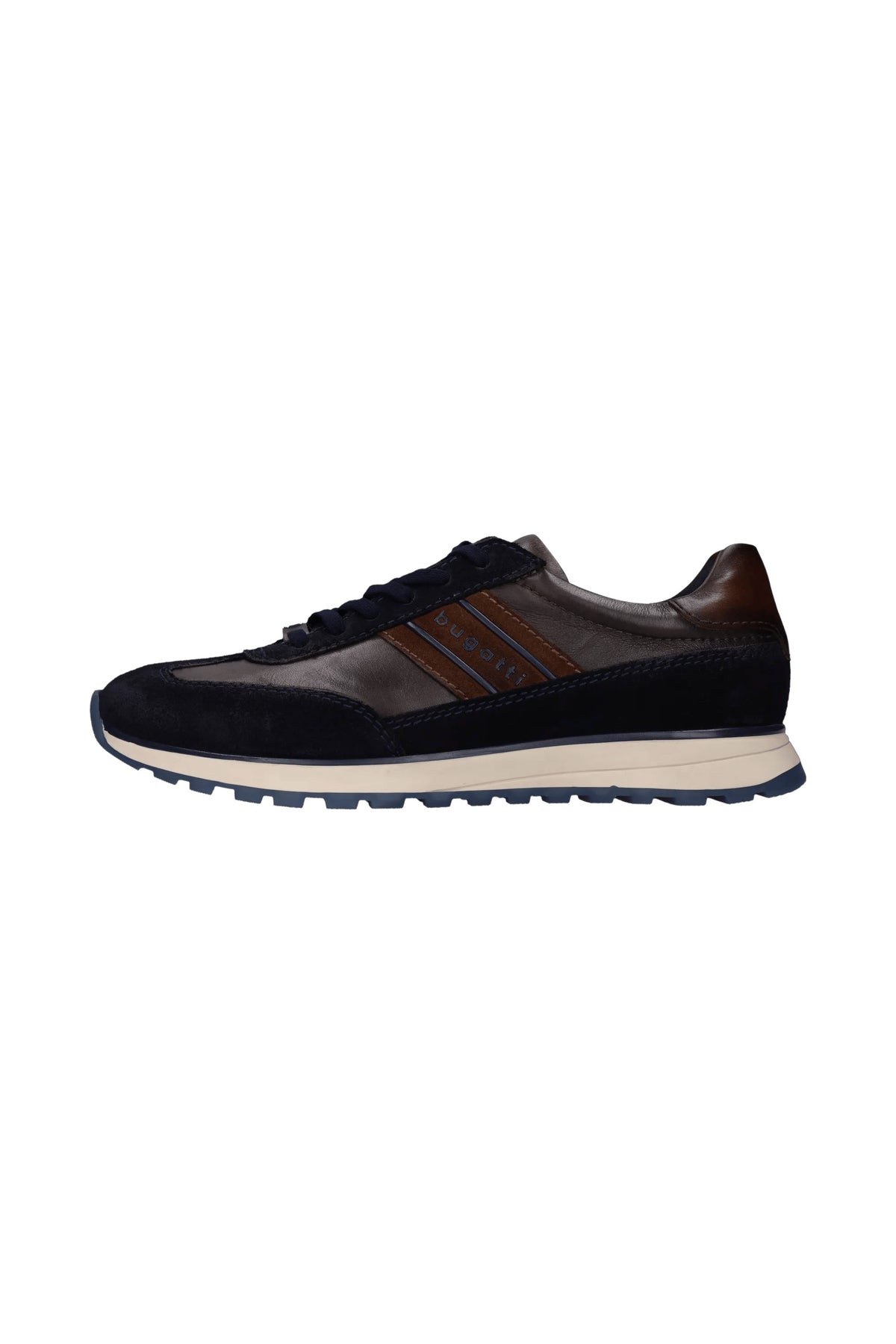 Bugatti Timon Leather Trainer - Navy Bown Combi