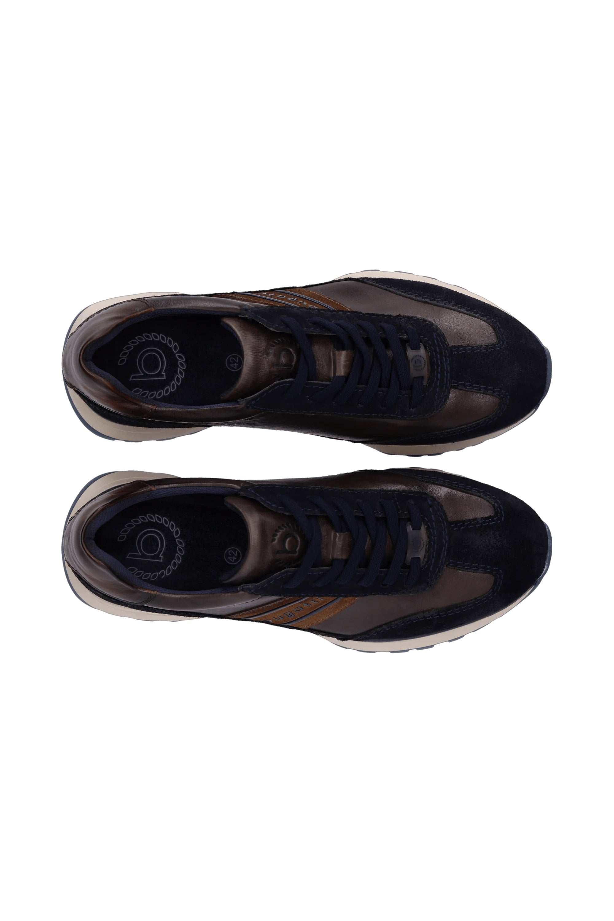 Bugatti Timon Leather Trainer - Navy Bown Combi