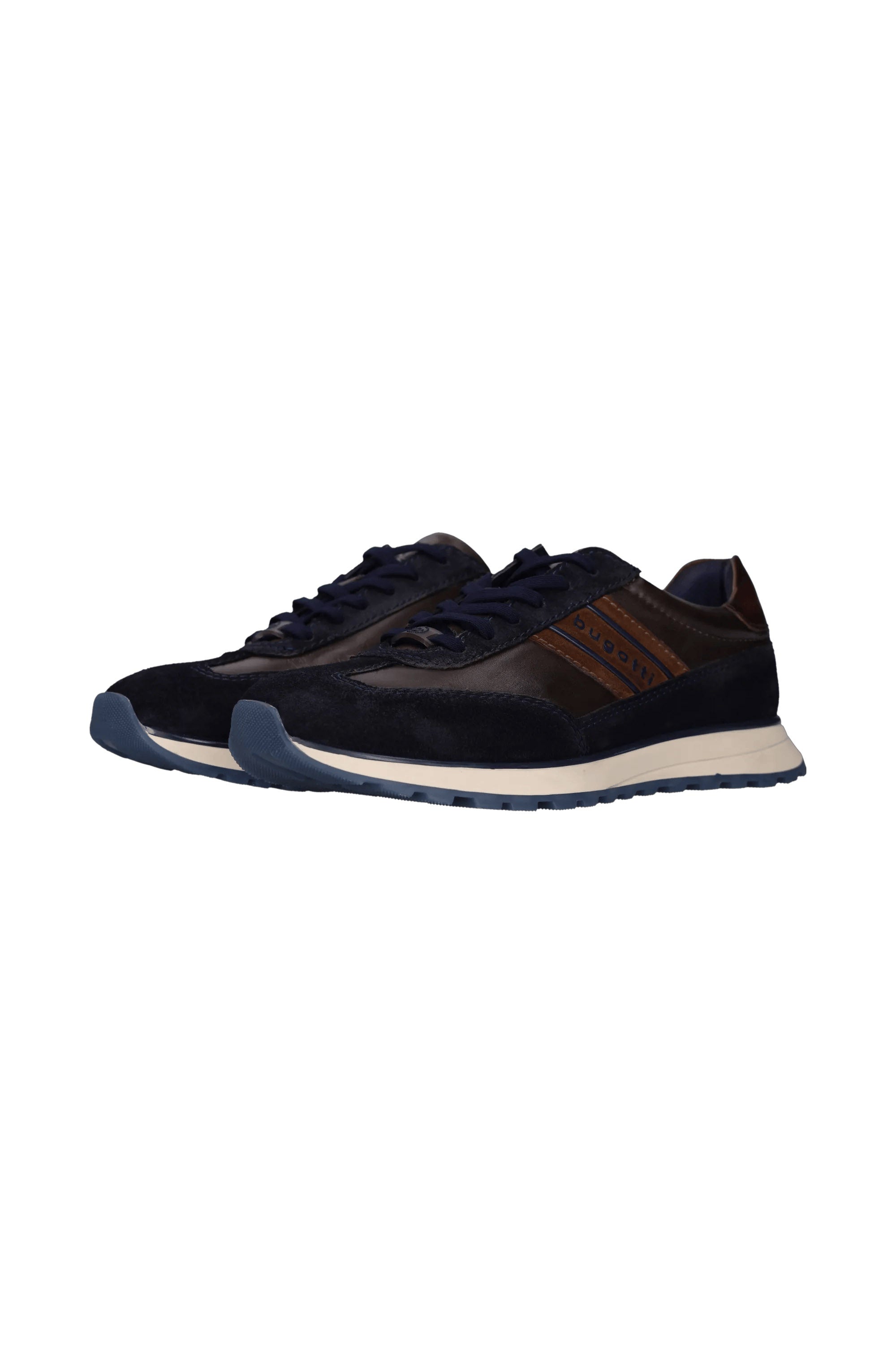 Bugatti Timon Leather Trainer - Navy Bown Combi