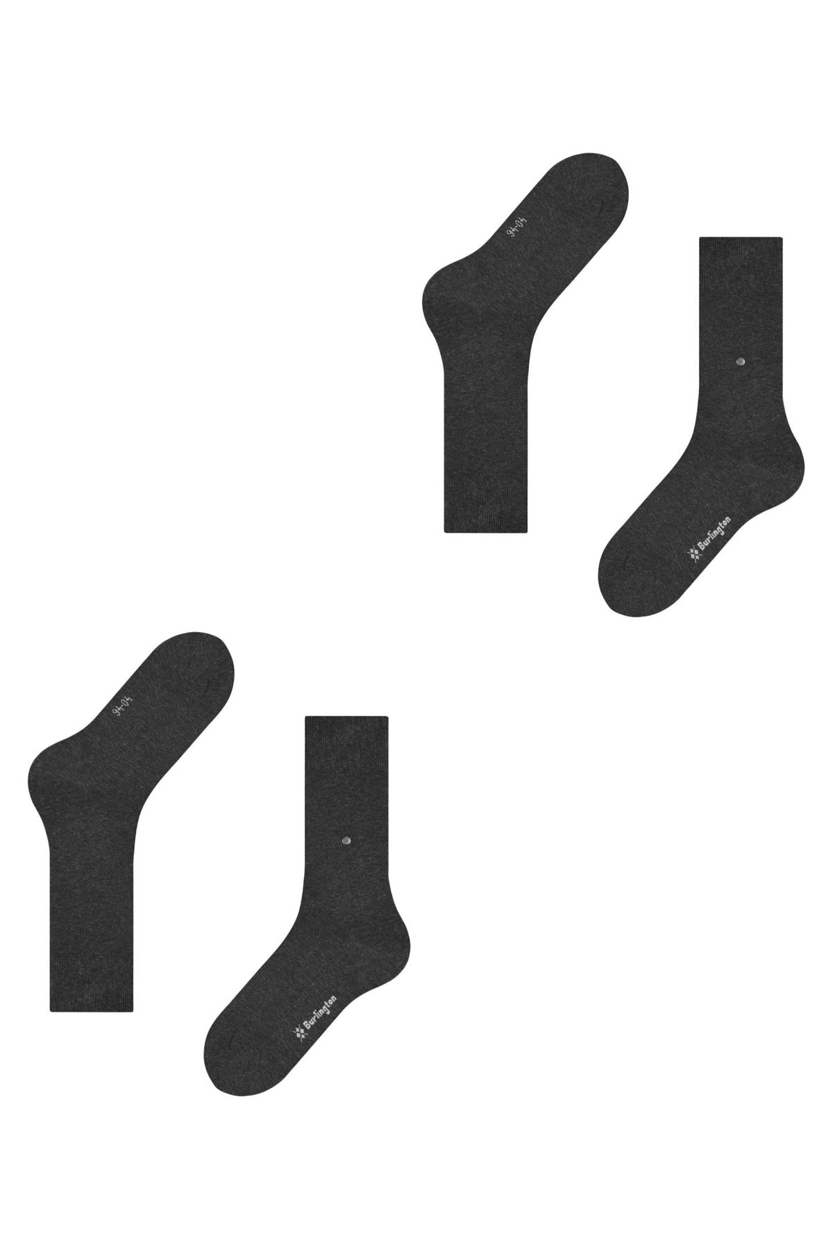 Burlington Everyday 2 Pack Socks - Anthracite Melange 21045_3081_6.5-11 UK