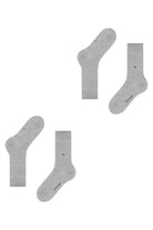 Burlington Everyday 2 Pack Socks - Light Grey 21045_3400_6.5-11 UK
