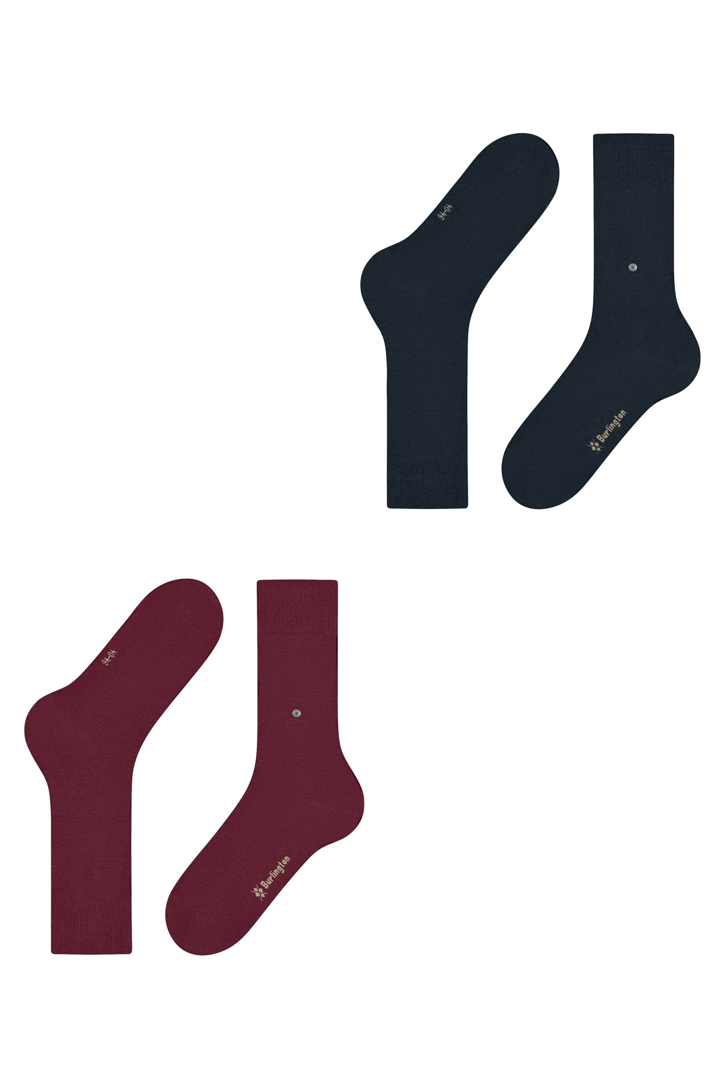 Burlington Everyday 2 Pack Socks - Wine 21045_8010_6.5-11 UK