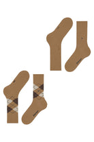 Burlington Everyday Argyle/Plain 2 Pack Socks - Brown Sugar 21044_5152_6.5-11 UK
