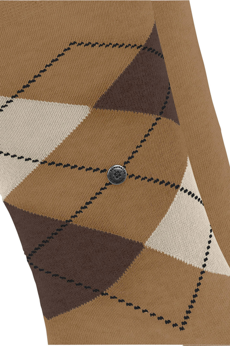 Burlington Everyday Argyle/Plain 2 Pack Socks - Brown Sugar 21044_5152_6.5-11 UK