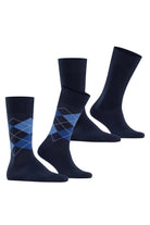 Burlington Everyday Argyle/Plain 2 Pack Socks - Marine 21044_6121_6.5-11 UK