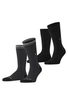 Burlington Everyday Stripe/Plain 2 Pack Socks - Black 21087_3000_6.5-11 UK