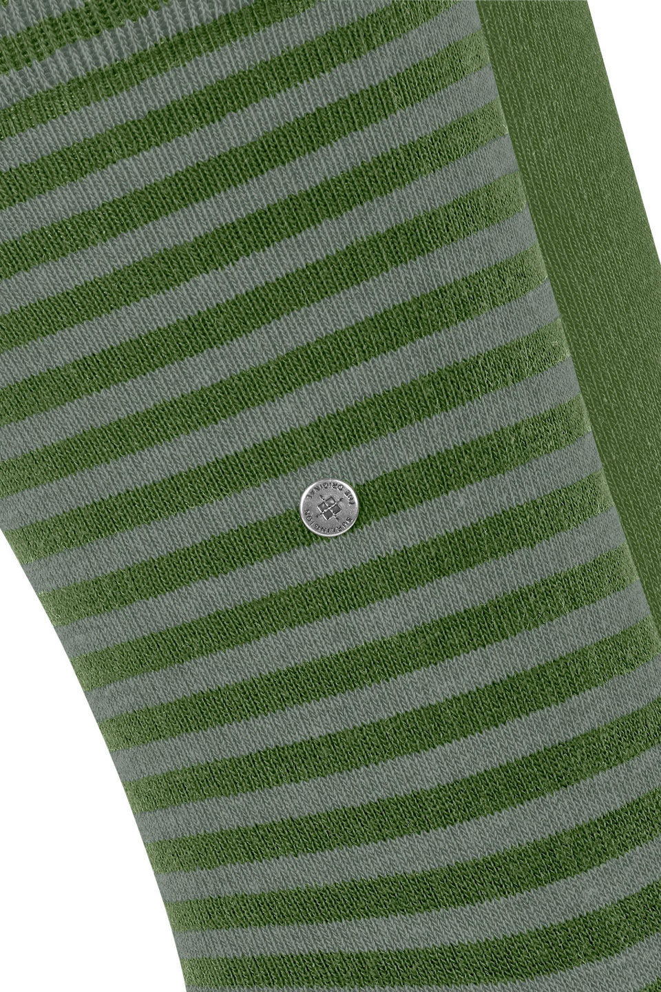 Burlington Everyday Stripe/Plain 2 Pack Socks - Fir Green 21087_7656_6.5-11 UK