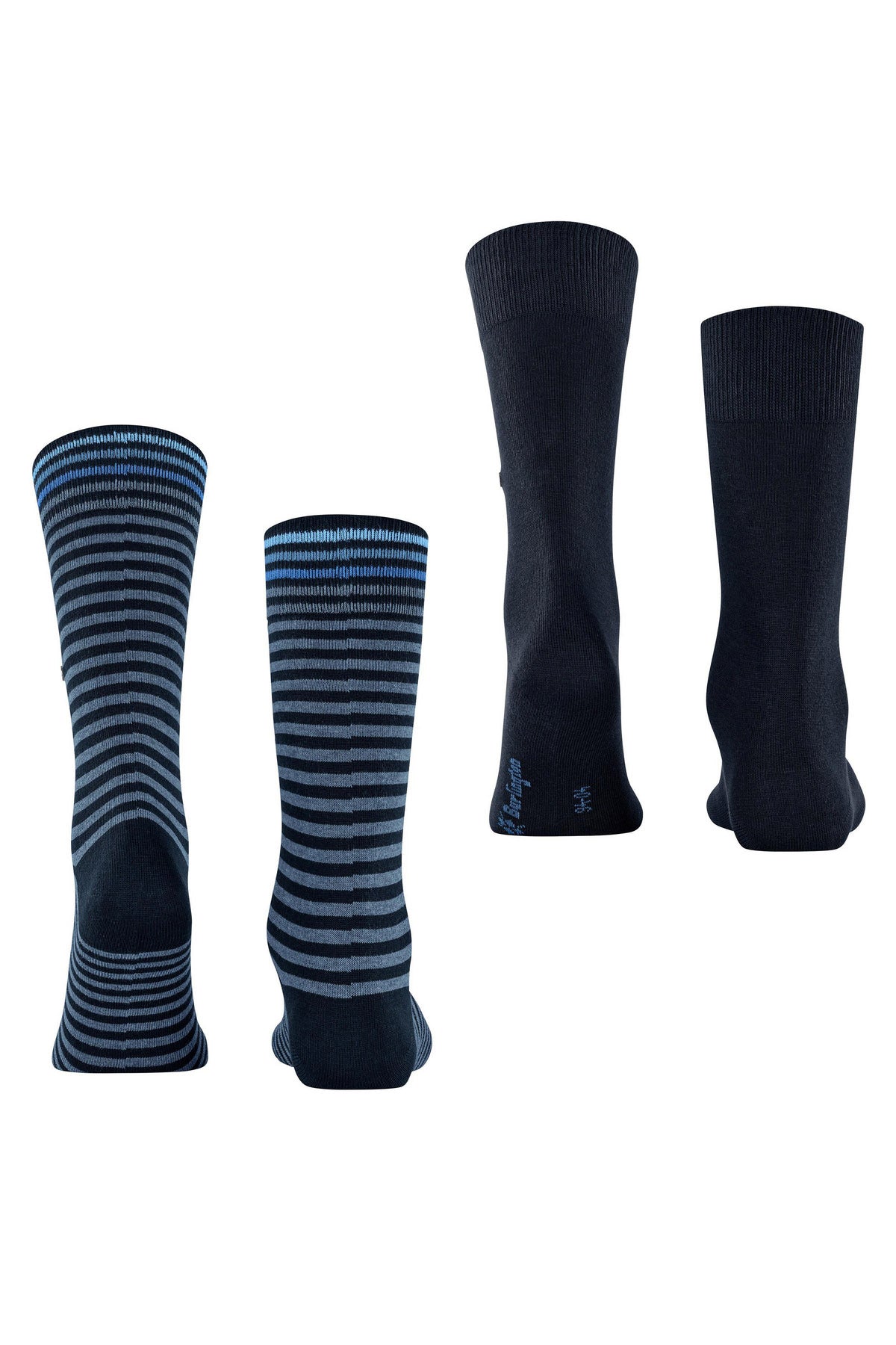 Burlington Everyday Stripe/Plain 2 Pack Socks - Marine 21087_6120_6.5-11 UK