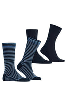 Burlington Everyday Stripe/Plain 2 Pack Socks - Marine 21087_6120_6.5-11 UK