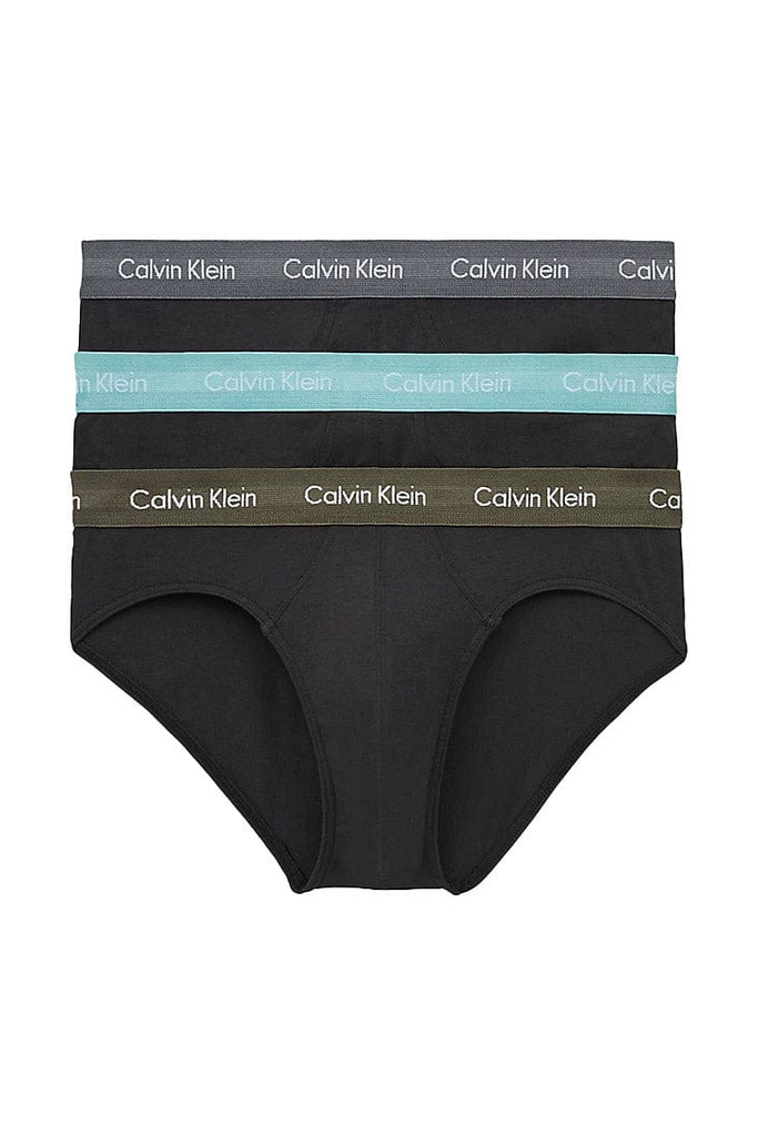 Calvin Klein Cotton Stretch Briefs - 3 Pack - Sleek Grey/Tourmaline/Olive Wb