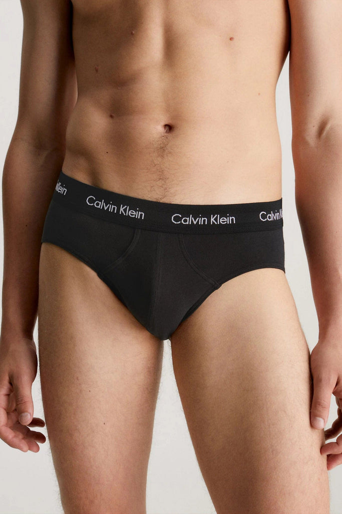 Calvin Klein Cotton Stretch Hip Brief 3 Pack - B - Black/Tawny Port/Porpoise WBS