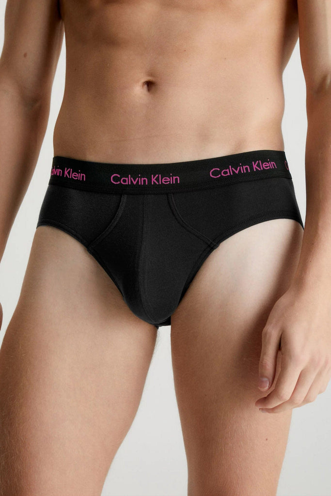 Calvin Klein Cotton Stretch Hip Brief - 3 Pack - B-Slv Sprgs/Pal Pink/Blue Dpts