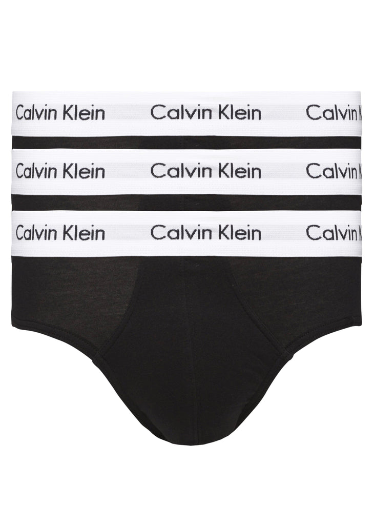 Calvin Klein Cotton Stretch Hip Briefs - 3 Pack - Black