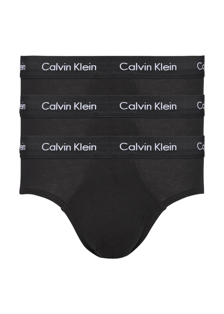 Calvin Klein Cotton Stretch Hip Briefs - 3 Pack - Black WB
