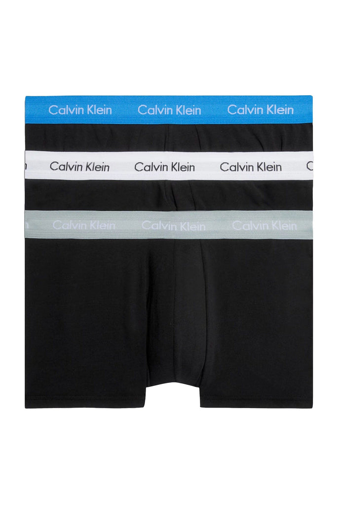Calvin Klein Cotton Stretch Low Rise Trunk - 3 Pack - B-Grey Heather/White/Palace Blue