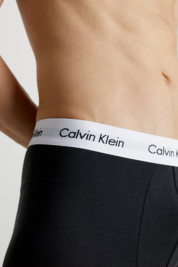 Calvin Klein Cotton Stretch Low Rise Trunk - 3 Pack - B-Grey Heather/White/Palace Blue