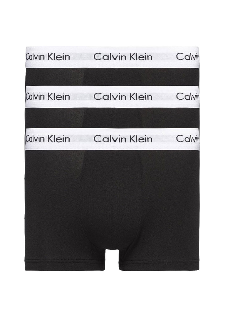 Calvin Klein Cotton Stretch Low Rise Trunks - 3 Pack - Black