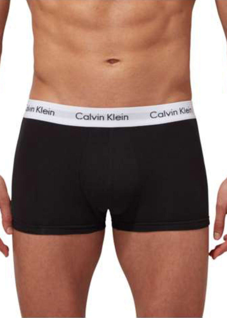 Calvin Klein Cotton Stretch Low Rise Trunks - 3 Pack - Black