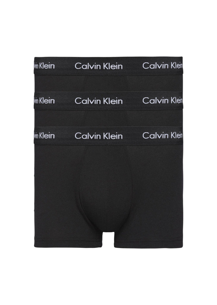 Calvin Klein Cotton Stretch Low Rise Trunks - 3 Pack - Black WB