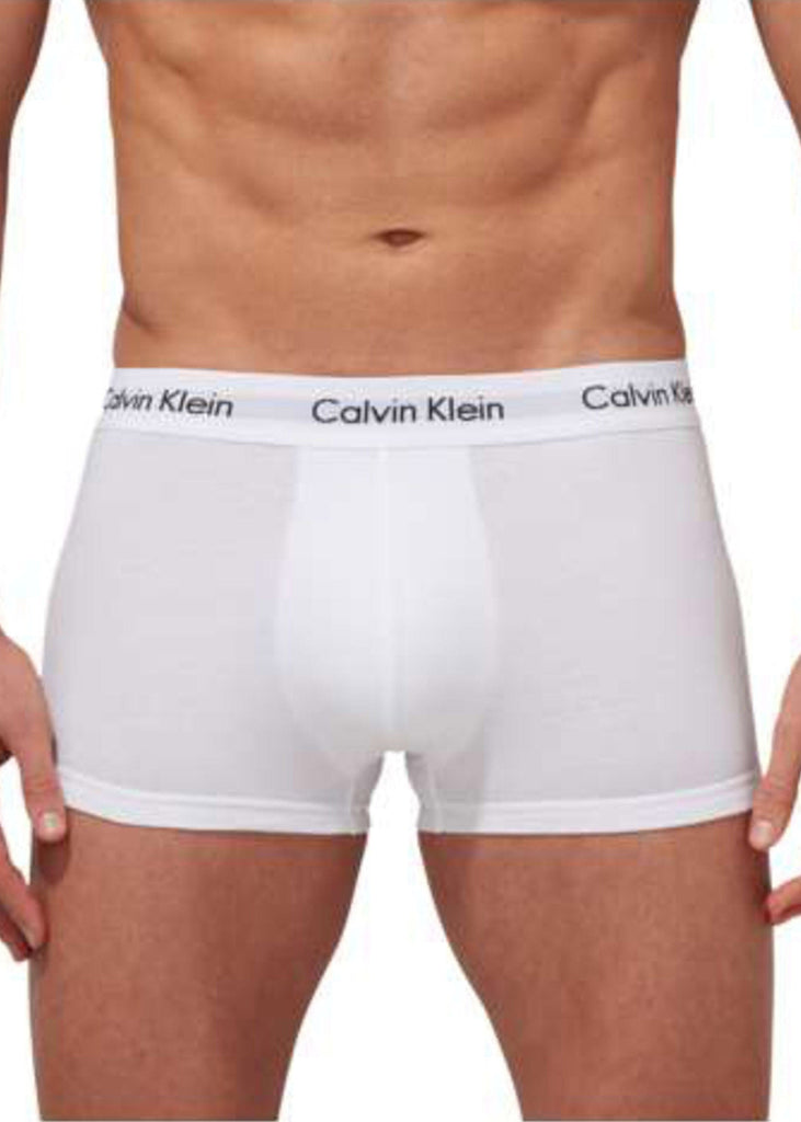 Calvin Klein Cotton Stretch Low Rise Trunks - 3 Pack - Black/White/Grey Heather