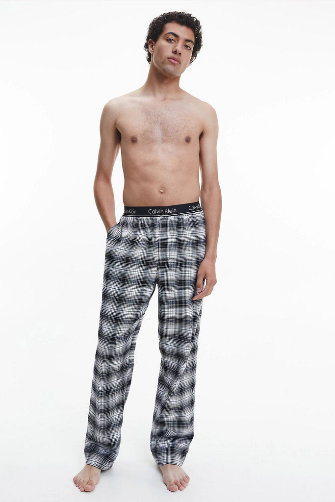 Calvin Klein Flannel Pyjama Trousers - Shadow Plaid/Black