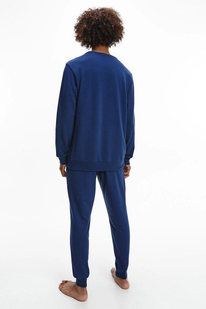 Calvin Klein Intense Power Long Sleeve Sweatshirt - Blue Shadow/W White