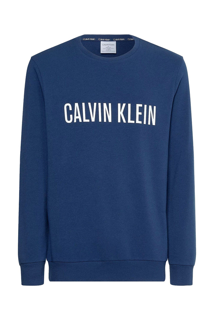 Calvin Klein Intense Power Long Sleeve Sweatshirt - Blue Shadow/W White